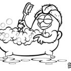 Desenho para colorir - Hora do banho